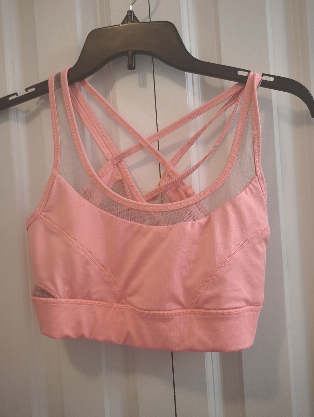 Forever 21 Pink Strappy Mesh-Back Sports Bra